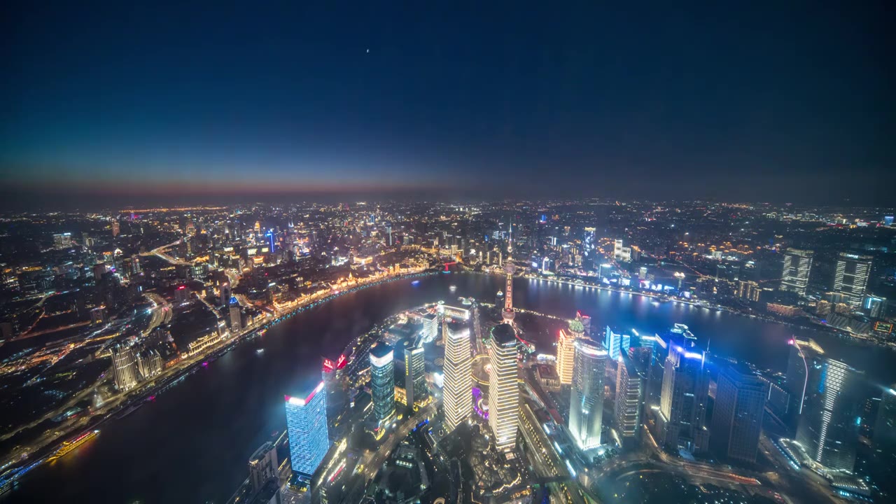 上海城市天际线夜景视频素材