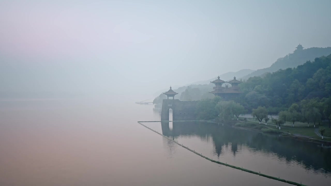 武汉东湖公园风景区自然风光航拍视频视频素材