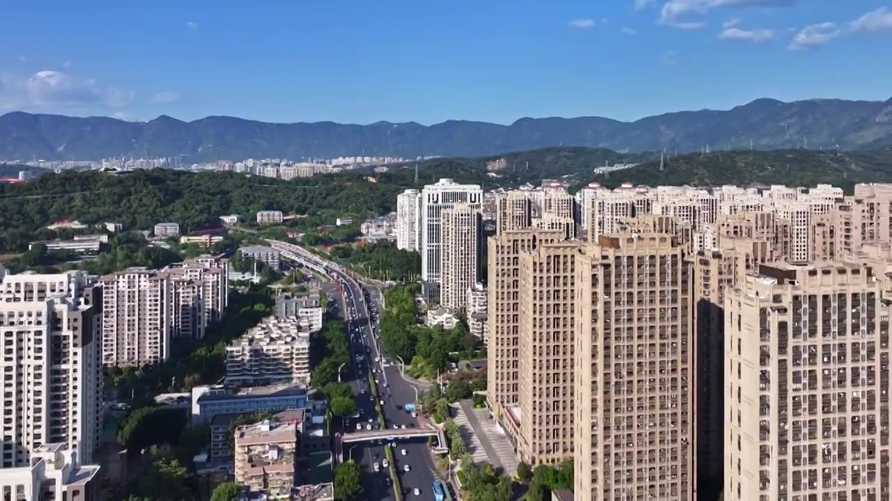 福州东二环周边城市建筑风光视频下载