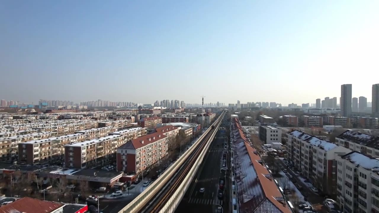 天津财经大学地铁站城市轨道交通建筑风光航拍视频下载