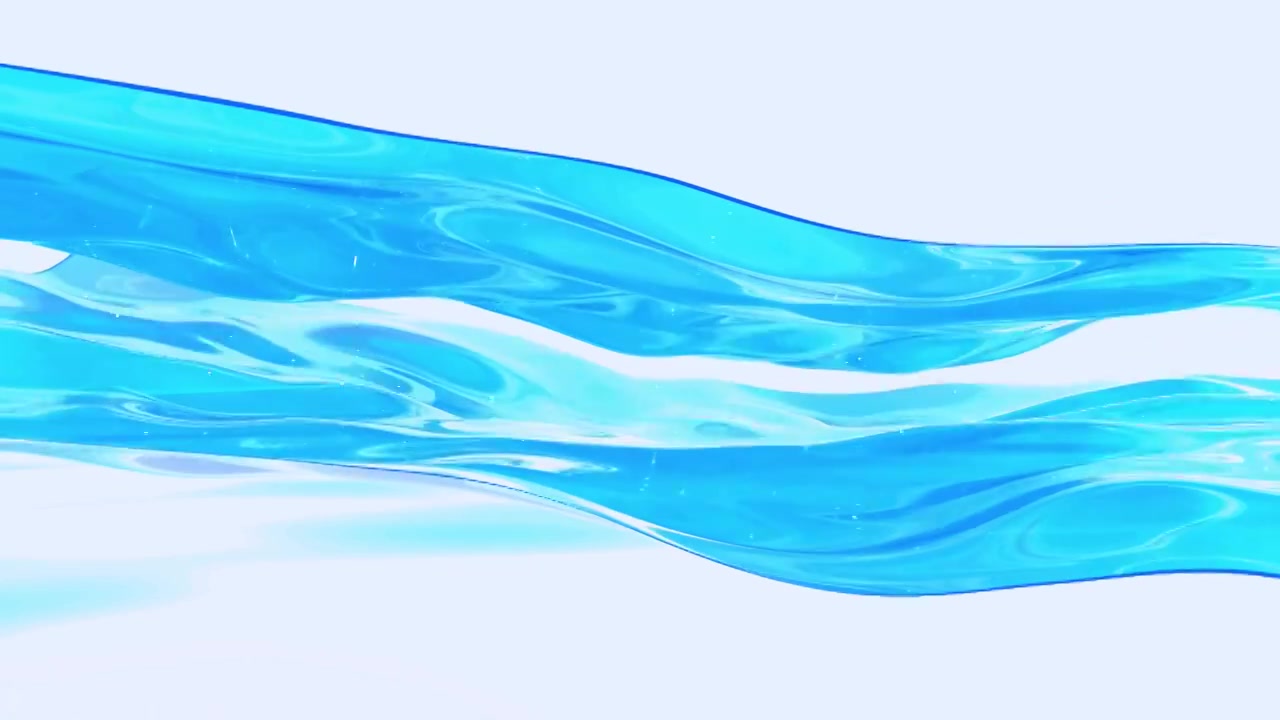 3D流动光感玻璃蓝色飘带渲染动画视频下载