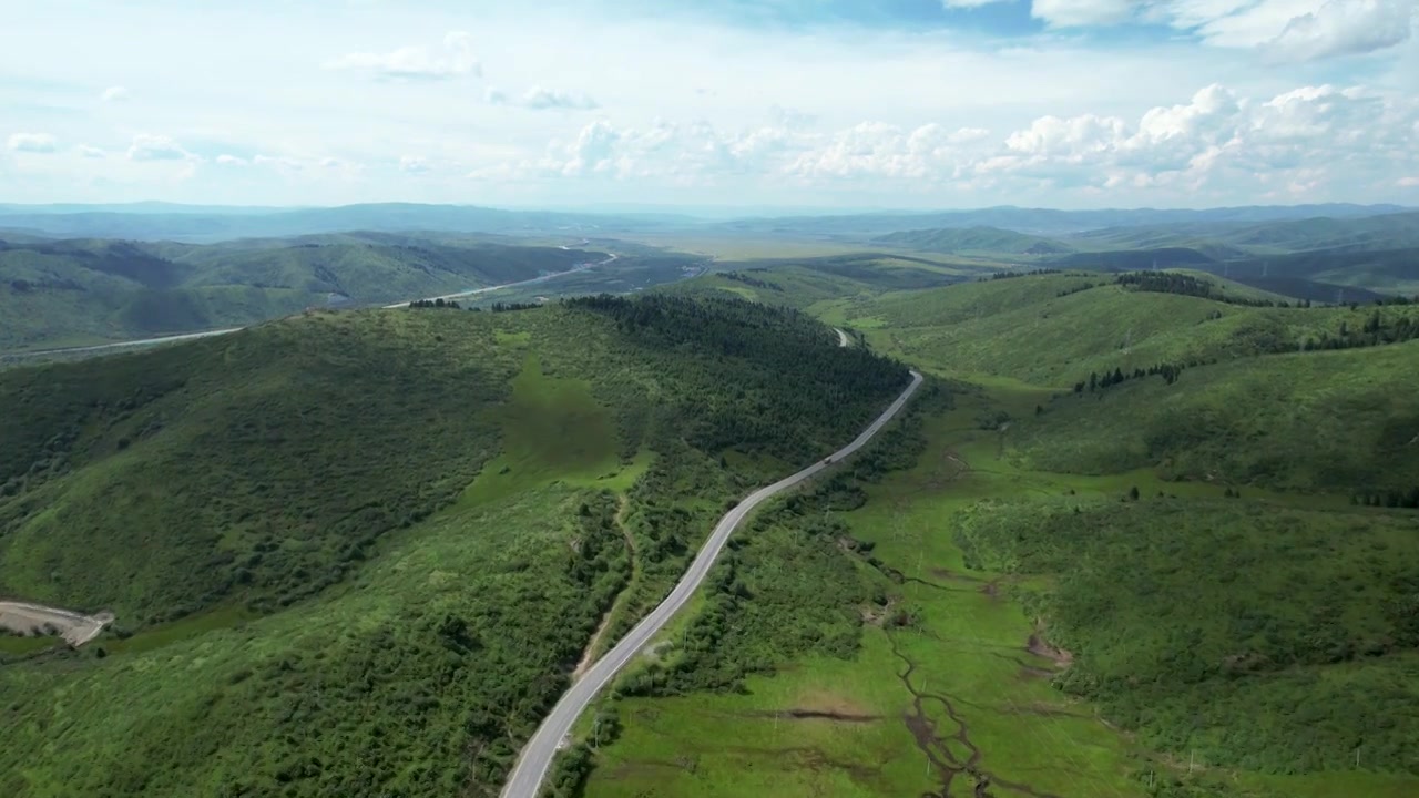 航拍川藏线318国道交通道路自然风景视频下载