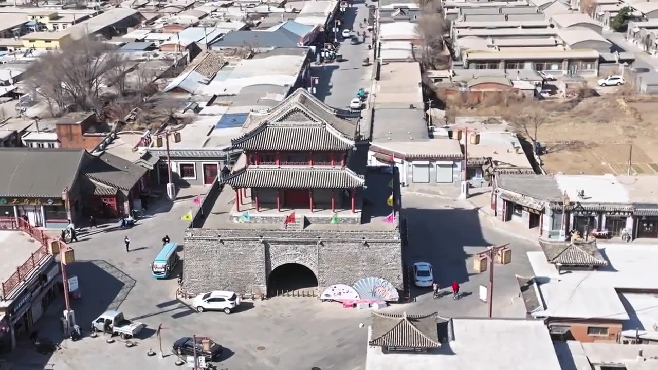 【合集】葫芦岛兴城古城钟鼓楼航拍视频素材