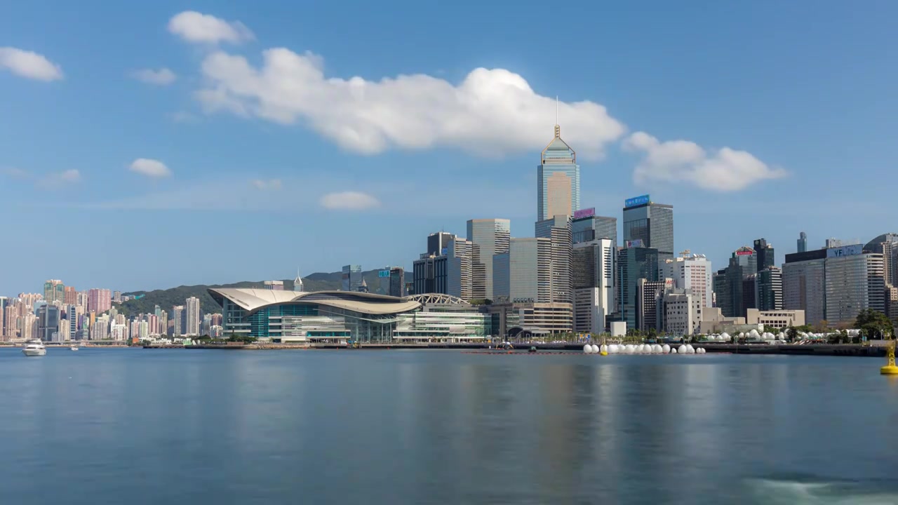 中国香港维多利亚湾城市风光延时摄影视频下载