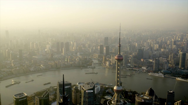 上海陆家嘴高空俯拍浦西白昼延时视频素材