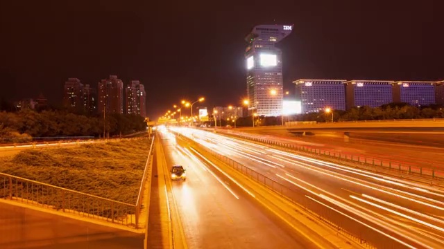 北京四环主路夜景视频素材