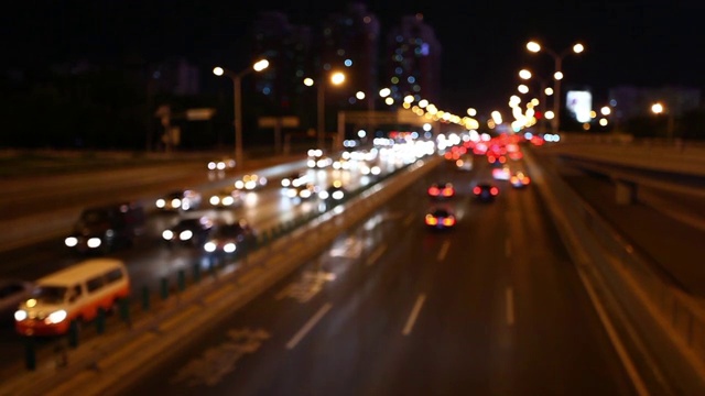 北京四环主路夜景视频素材