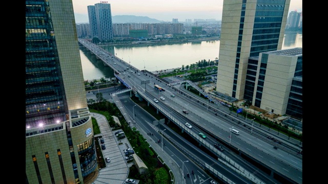 福州鳌峰洲大桥俯拍视频素材