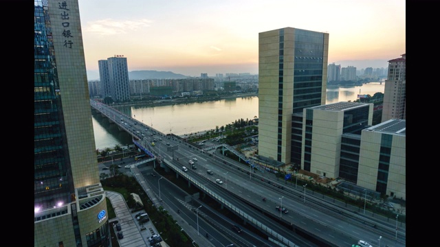 福州鳌峰洲大桥俯拍4K视频下载