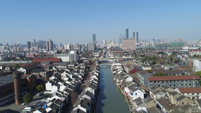 清名桥古运河景区 京杭古运河 无锡视频下载