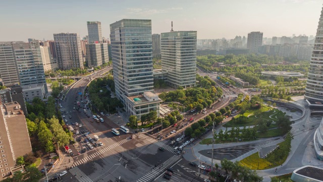 北京望京十字路口俯瞰视频素材
