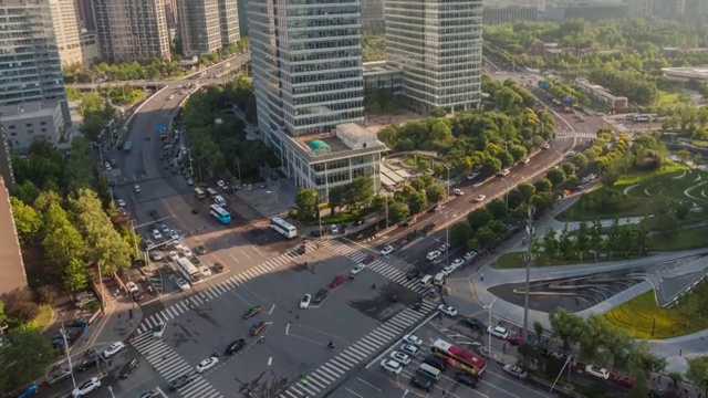 北京望京十字路口俯瞰视频素材