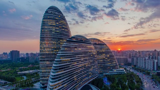 北京地标建筑望京SOHO视频素材