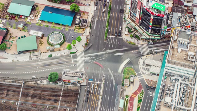 高视角大阪城市街道 延时摄影视频素材