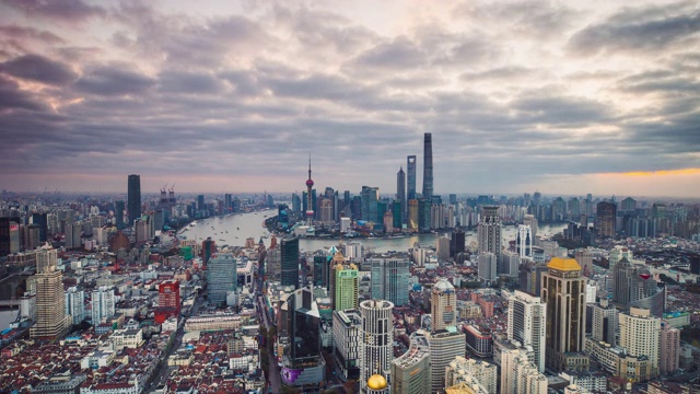 上海陆家嘴全景风光 延时摄影视频素材