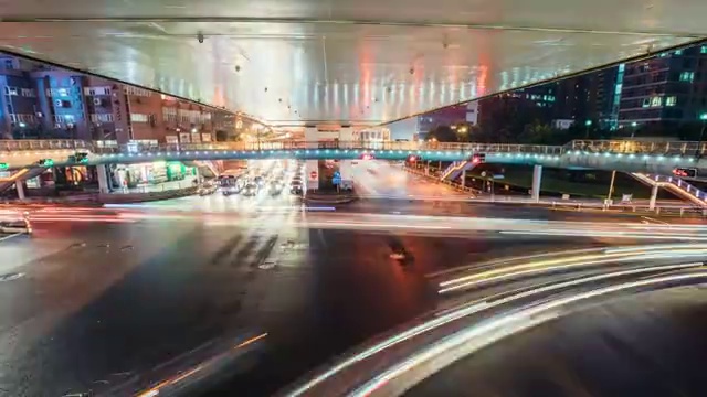 城市车流夜景 延时摄影 滑轨镜头视频素材