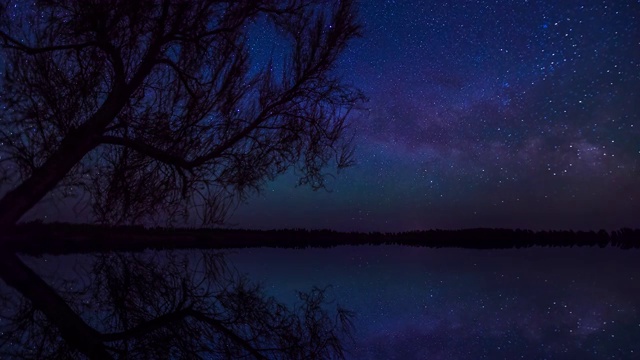 湖面银河星空倒影视频素材