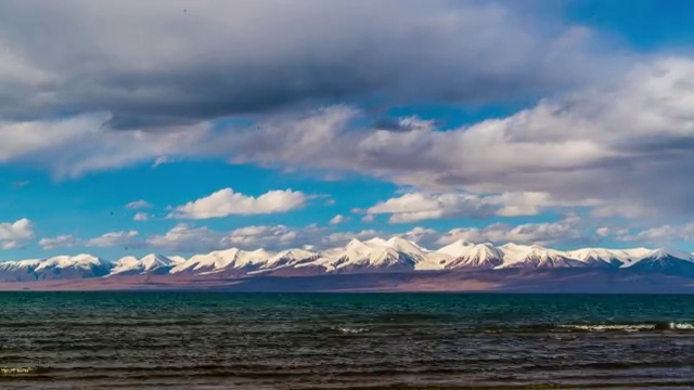哈拉湖祁连雪山主峰团结峰视频素材