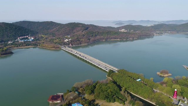 Wuxi lihu lake scenery视频素材