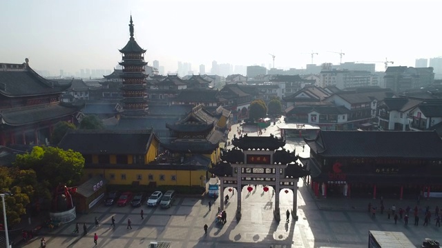 Wuxi south temple scenic area ancient canal视频下载
