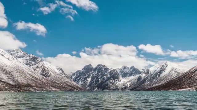 高原湖泊雪山延时摄影视频素材