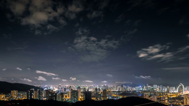厦门筼筜湖滨北仙岳路城市风光夜景延时摄影视频素材