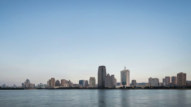 日转夜 厦门筼筜湖天际线城市风光延时摄影视频素材