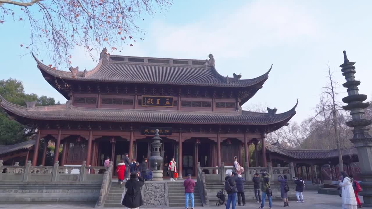 【合集】杭州西湖钱王祠建筑风景视频下载