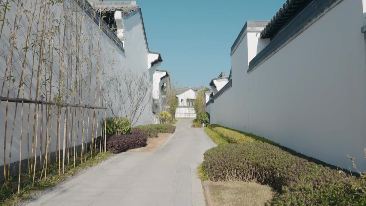 中式别墅住宅区场景视频素材