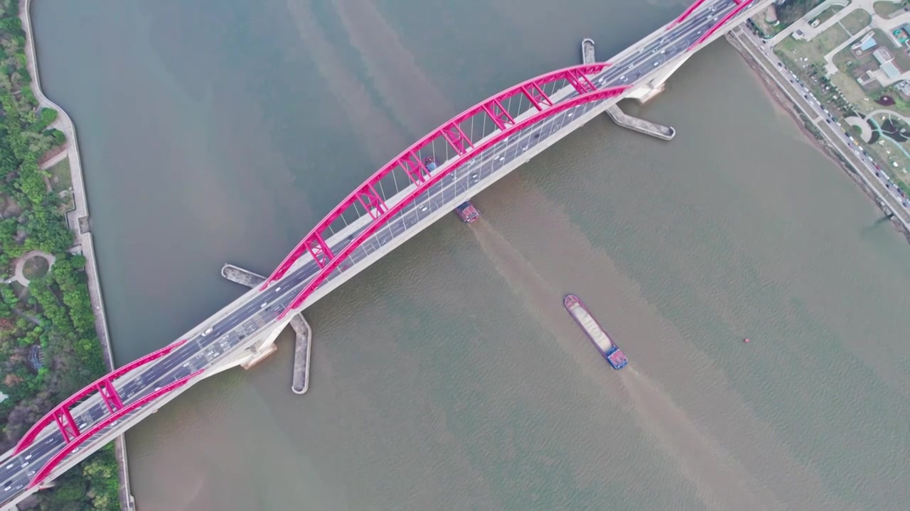 航拍广州番禺新光大桥视频下载