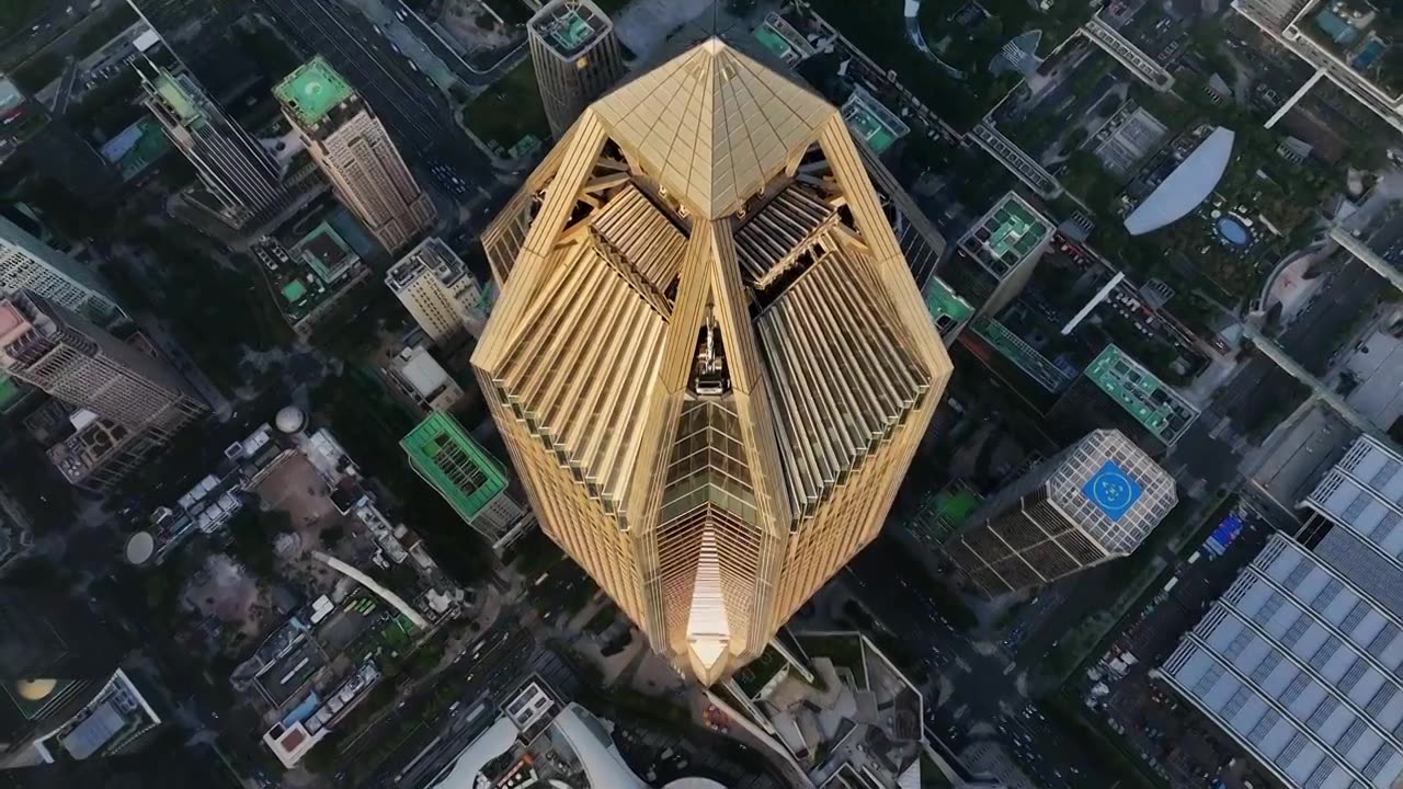 中国广东深圳平安大厦建筑航拍视频下载