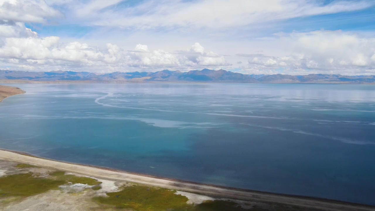 航拍全景西藏阿里地区普兰县玛旁雍措风光视频下载