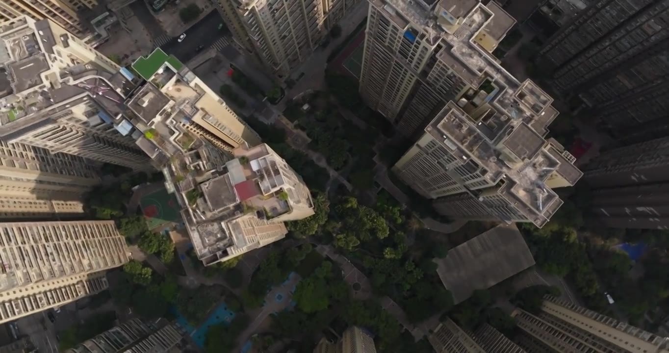 高角度拍摄城市住宅小区高密度成都橡树林视频下载
