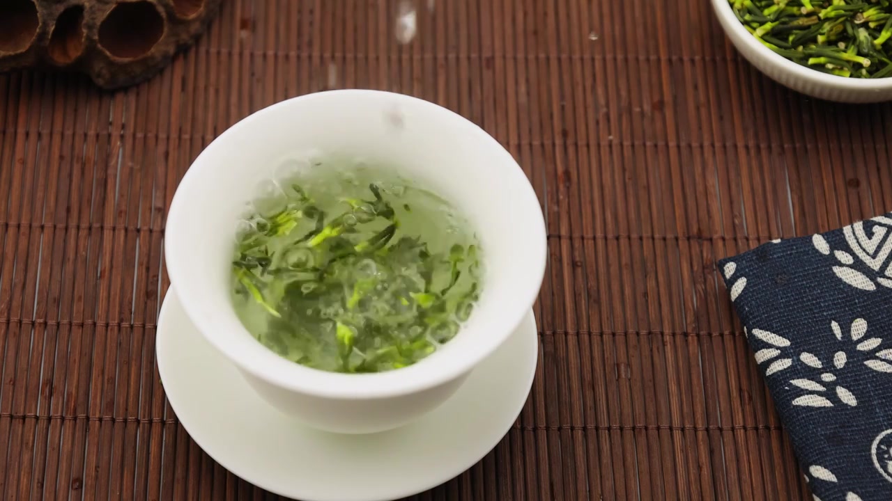 中草药 莲子心茶 茶文化的棚拍视频下载