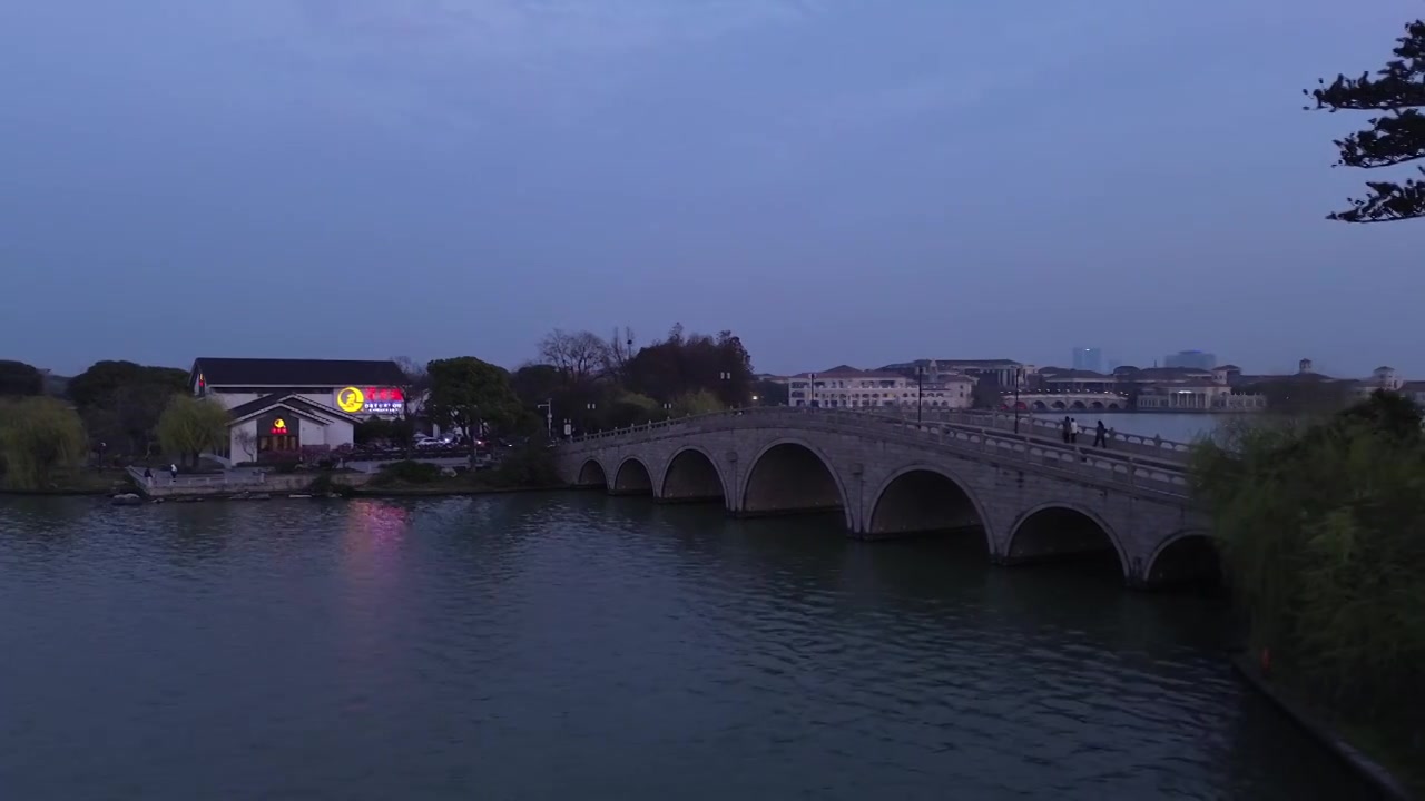 金鸡湖李公堤航拍视频下载
