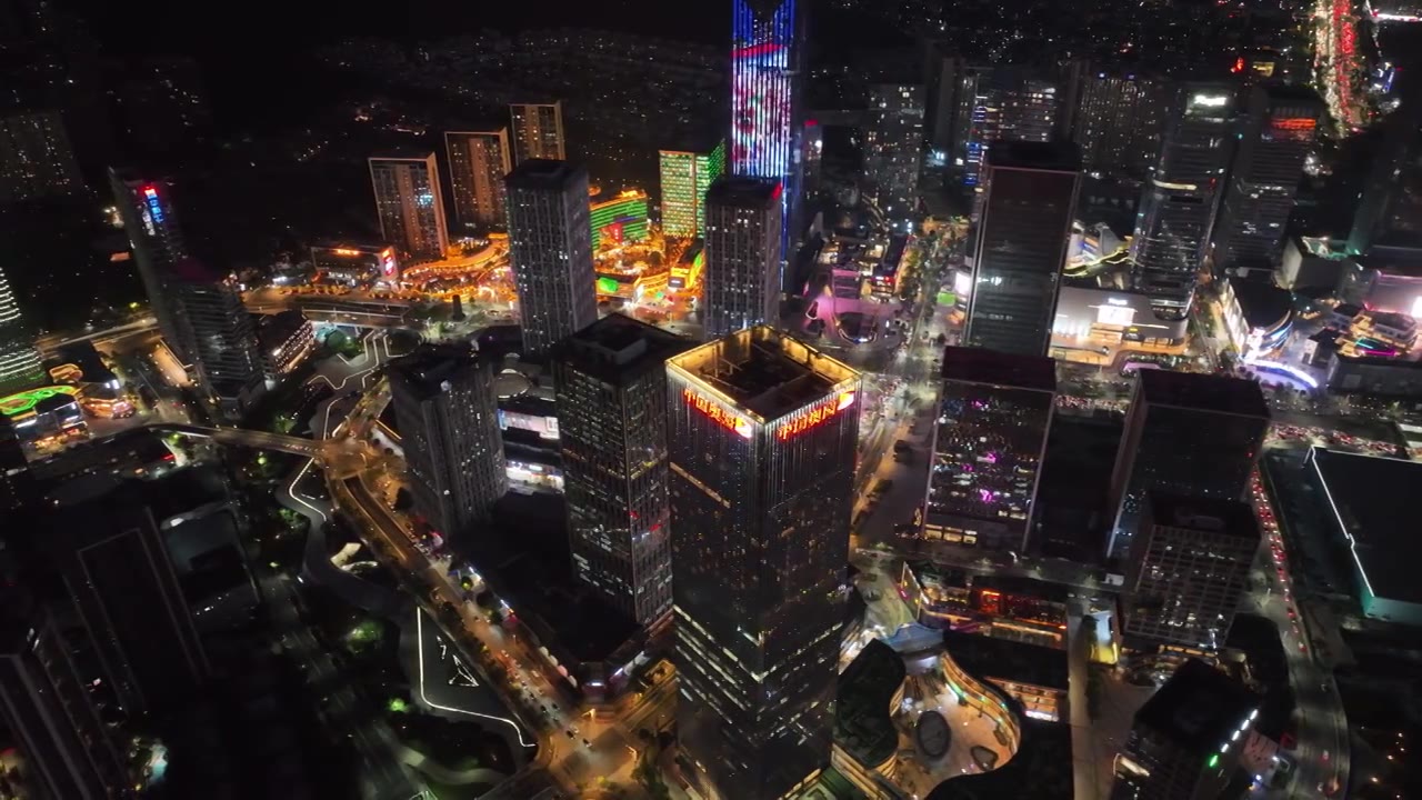无人机俯拍广东省广州市番禺区南村万博商业中心视频下载