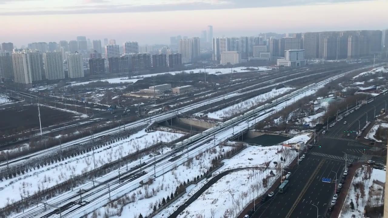 冬季 铁路 火车视频下载