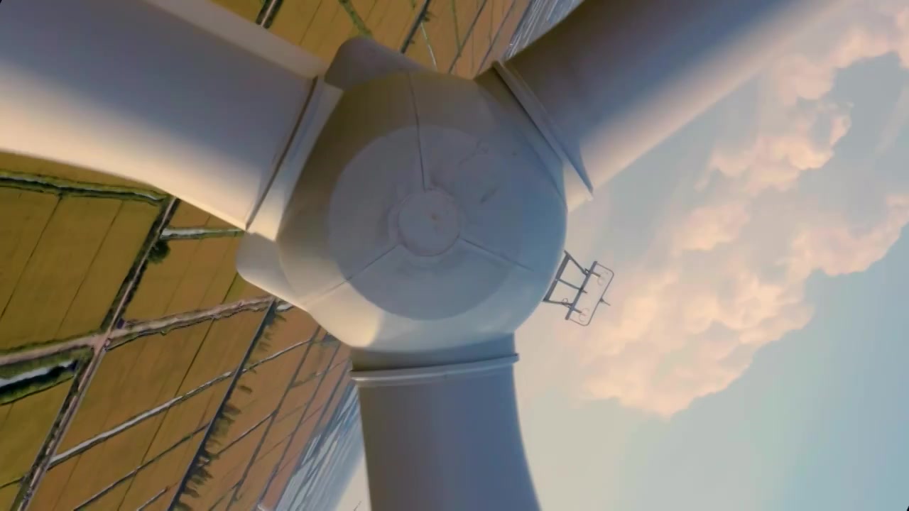 新质生产力风力发电机乡村振兴镜像对称折叠农村视频下载