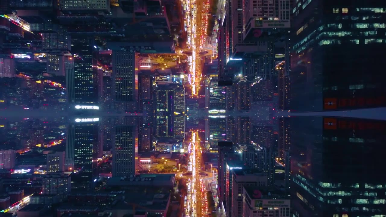 镜像城市对称折叠城市房地产镜像视频下载