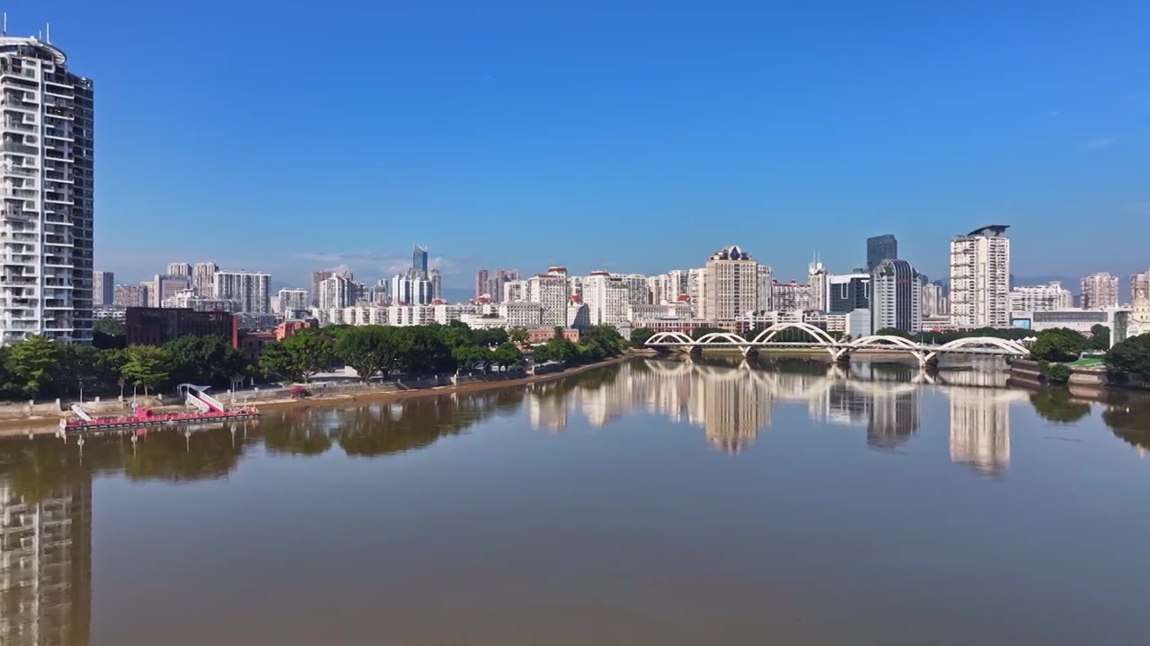 福州闽江元洪片区城市建筑风光视频下载