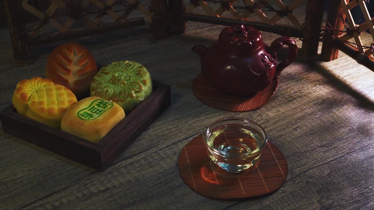 中式糕点和茶拍摄视频下载