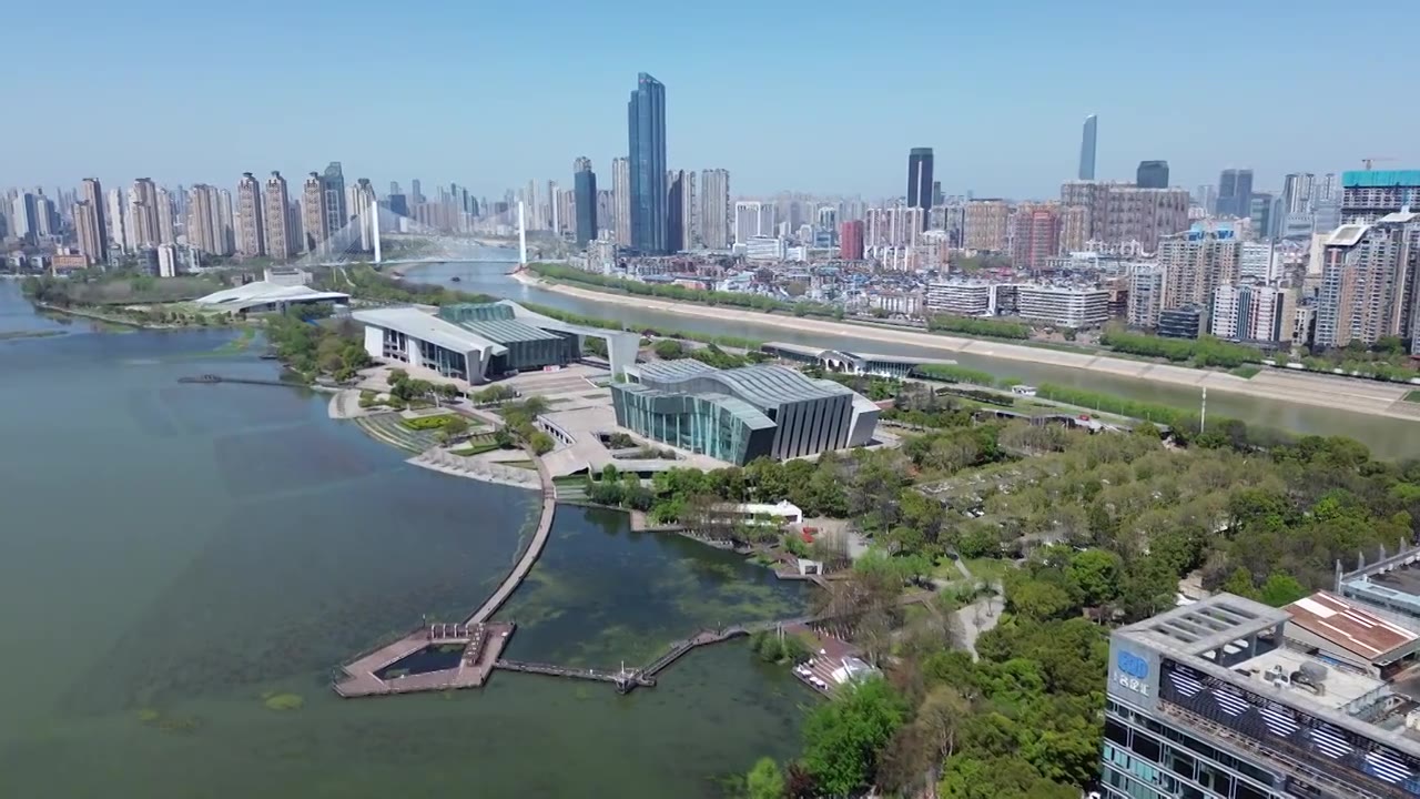 武汉琴台城市天际线视频下载