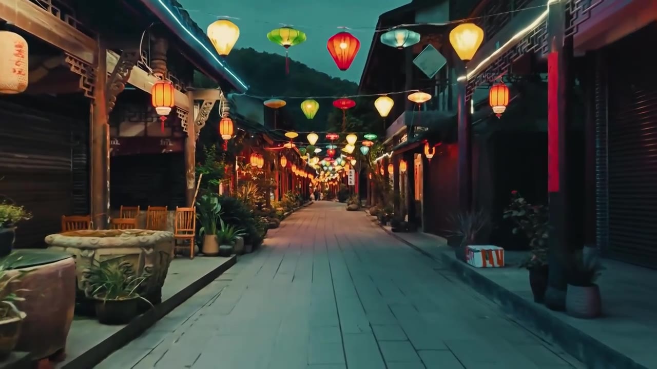 成都街子古镇夜景视频下载