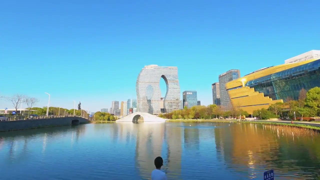 杭州滨江杭州印现代城市高楼大厦建筑风光延时视频素材