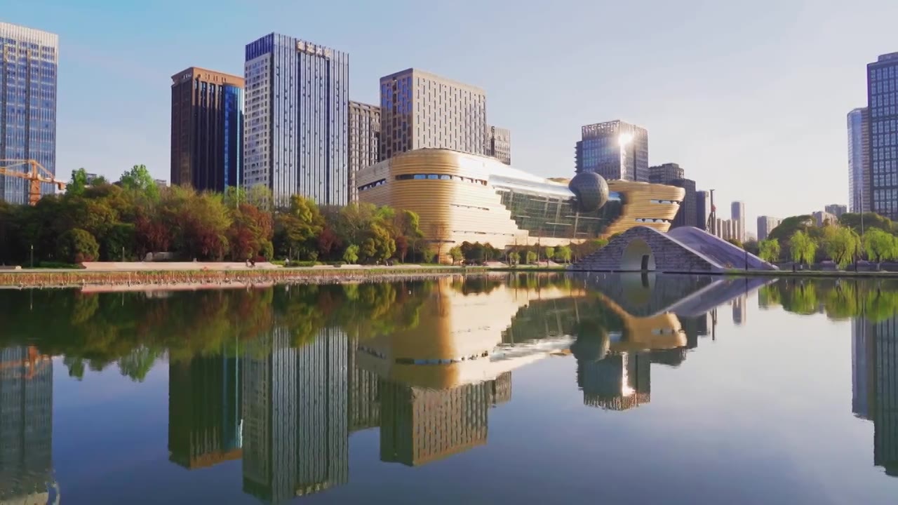 杭州滨江现代城市建筑风光视频素材