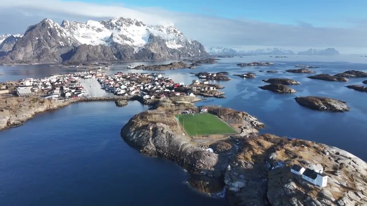 航拍挪威享宁斯维尔4K（合集）视频素材