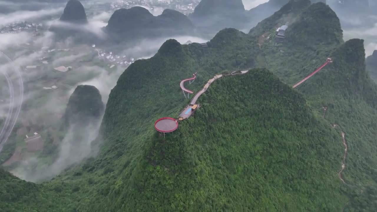 广西桂林如意峰风光视频素材
