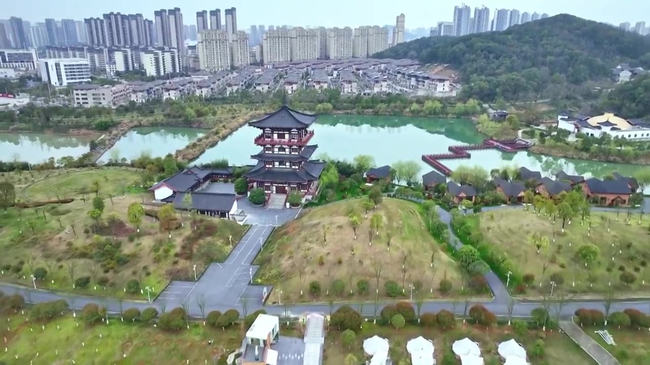 宜春城市地标航拍素材视频下载