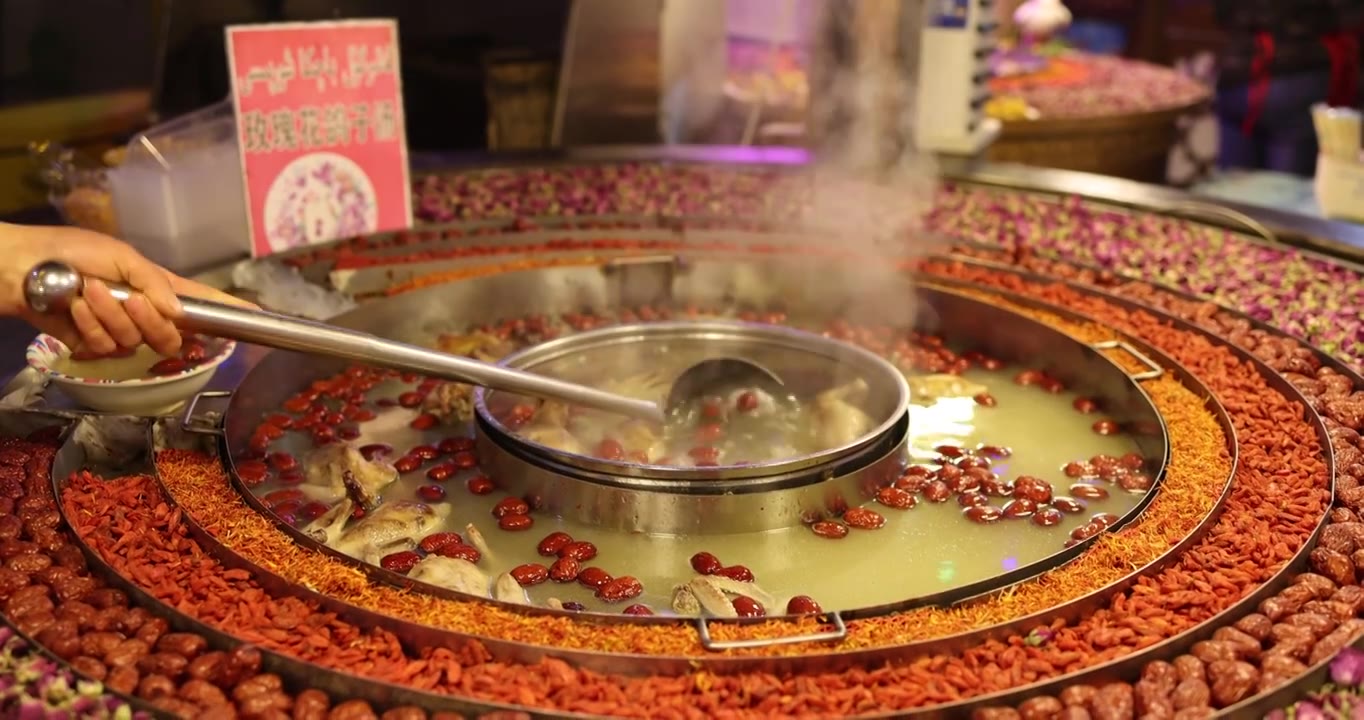（8镜合集）新疆喀什汗巴扎夜市特色美食视频下载
