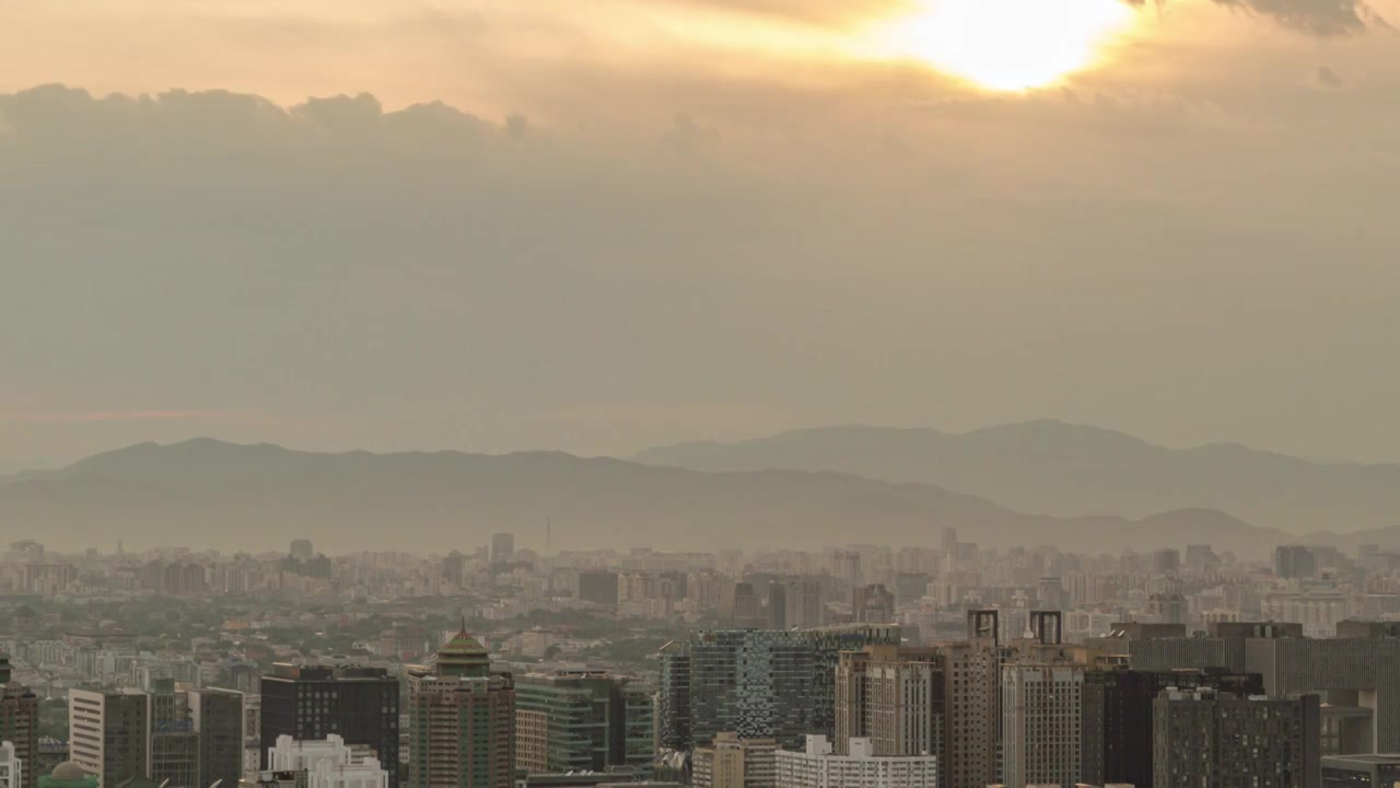 中国北京市城市风光：城市天际线视频下载
